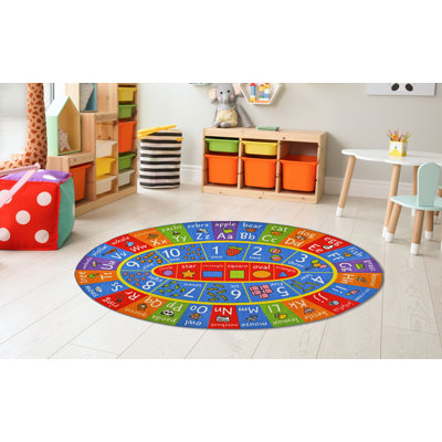 ABC Alphabet Numbers Educational Learning Game Play Non Slip Kids Oval Rug Carpet Classroom Playroom -  Zoomie Kids, 0CBD674CE8D746DBA33AA4FB7ED2F14F