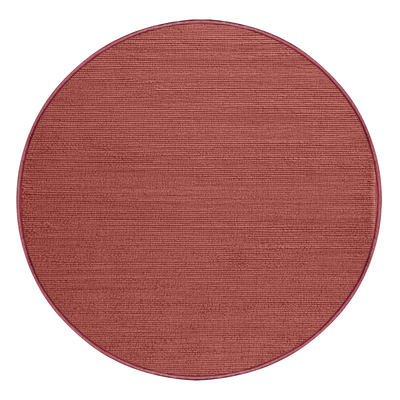 Tapis rouge uni lavable à la machine, Rond 5 pi