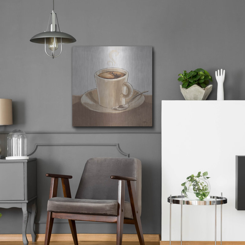 Art mural en métal Winston Porter «Coffee And Co 2 Neutral» par Janelle Penner, H 24 po x l 24 po