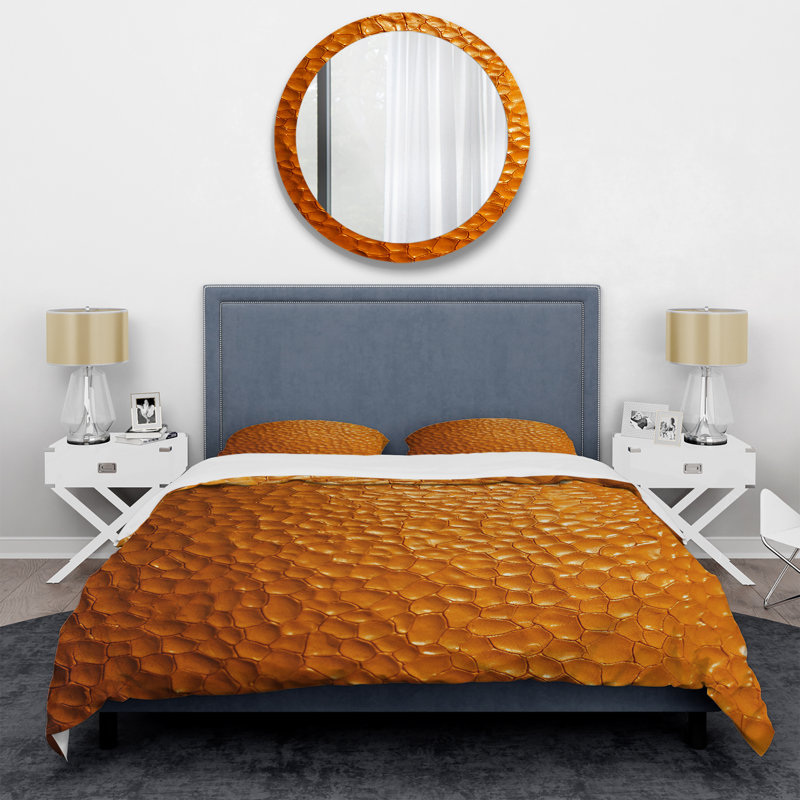 Ensemble de housse de couette Golden Abstract Dot Radiance I - Abstract Collages, Housse de couette pour grand lit