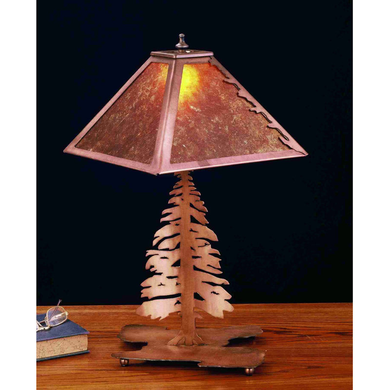 21"H Tall Pines Table Lamp, Silver