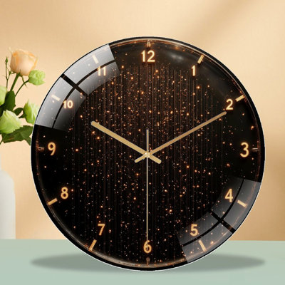 Elegant Starry Night Wall Clock Home Decor Art - 12'' Modern Glass Wall Clock