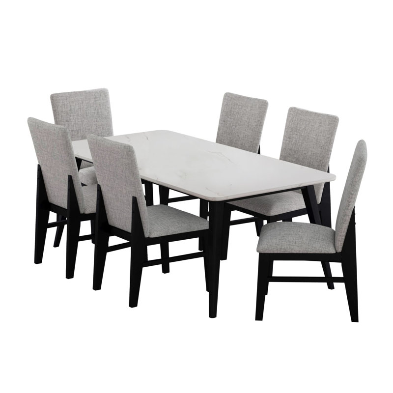 Ensemble de salle à manger 7 pièces Grondin, 7 pièces : table, 6 chaises