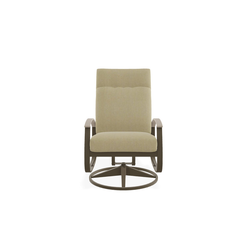 Chaise de patio pivotante avec coussins Askar, Sahara, Désert P60, Bois de plage texturé