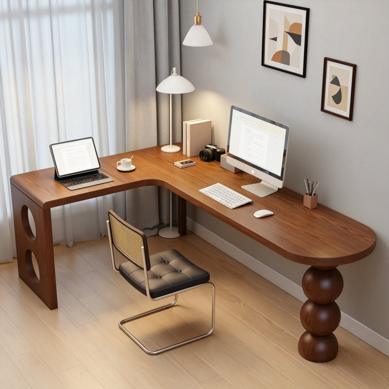 Bureau simple en bois de pin massif, H 29,5 po x l 70,87 po x P 39,4 po