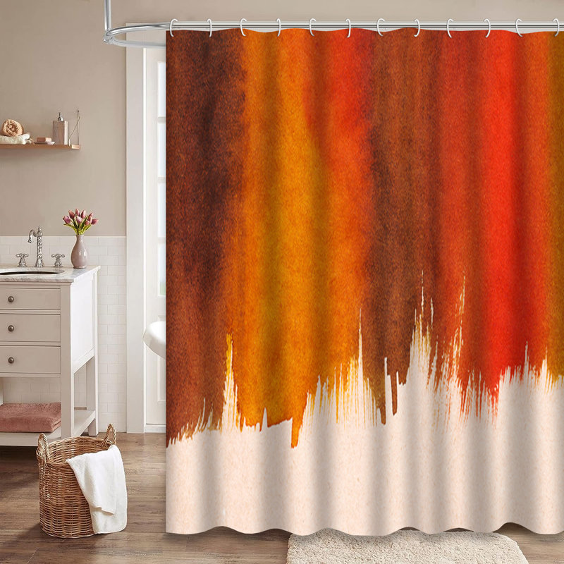 Rideau de douche abstrait avec aquarelle, L 72 po x l 72 po