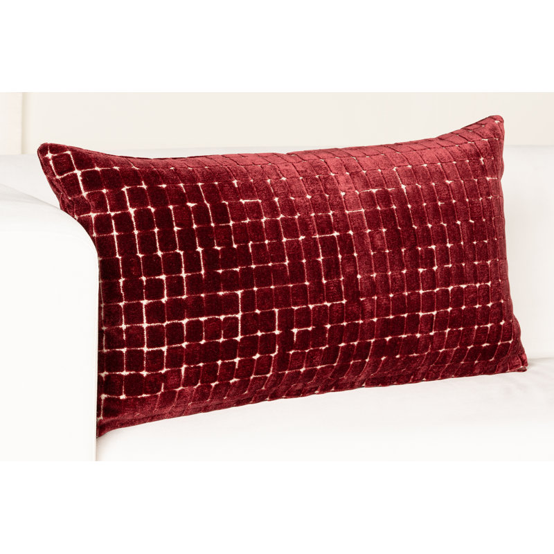 Coussin Salvador, Canneberge, Bourre en polyester, 21 po x 12 po