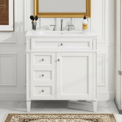 Armoire de rangement moderne 30 po avec 2 tiroirs et un tiroir basculant