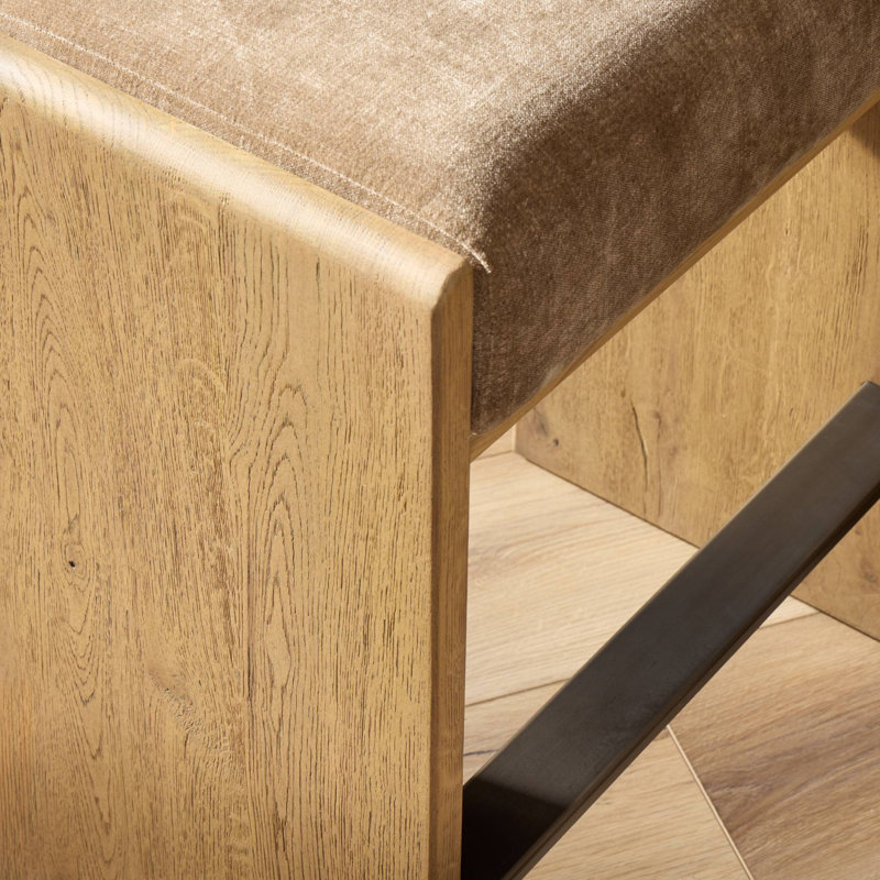 Nash Upholstered Bar Stool, Altair Mushroom, Counter Stool (27" Seat Height)