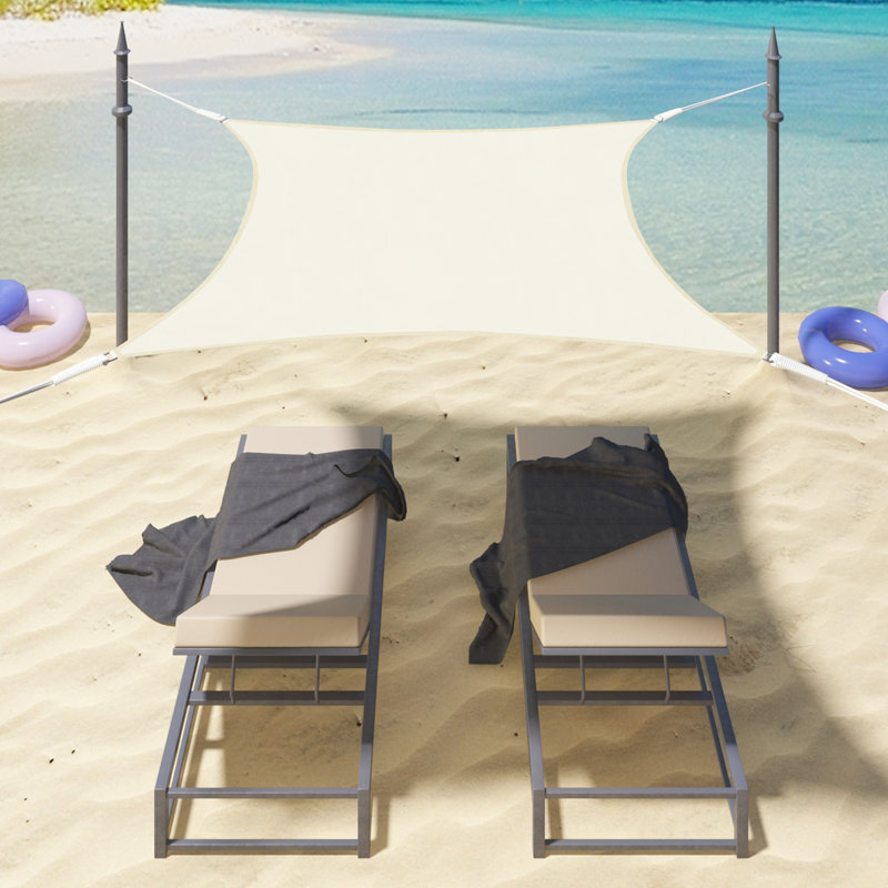 Duson 3m x 5m Rectangular Shade Sail, Cream, 2m W x 4m L