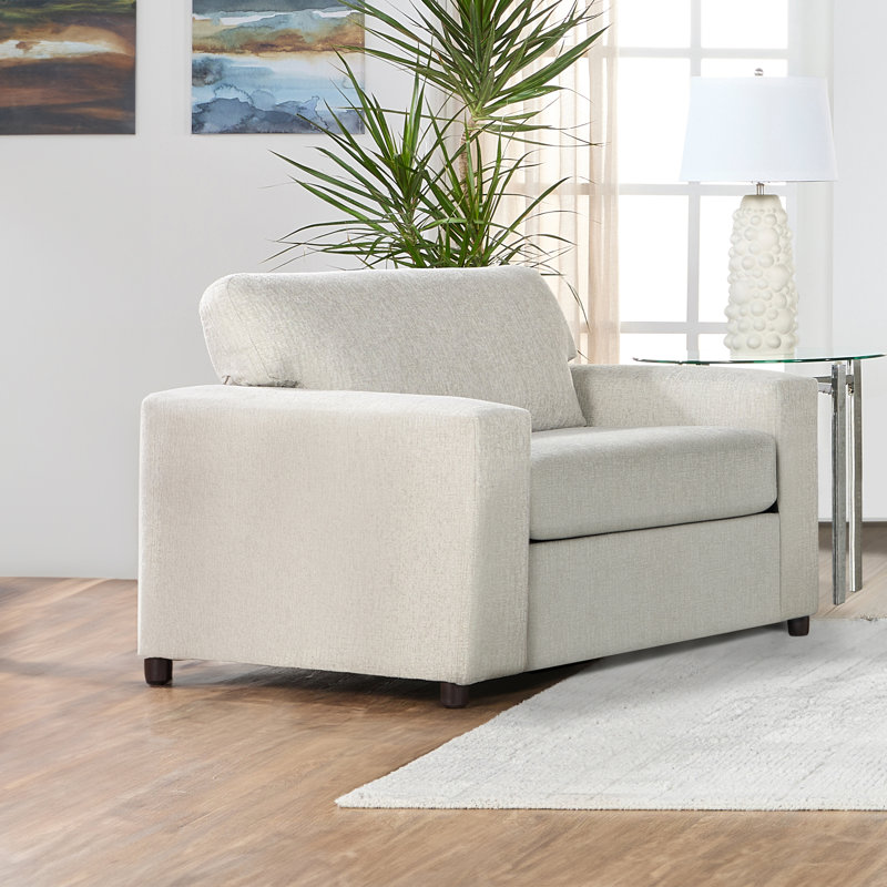 Chaise d'appoint et demi Calian, Chiffon en polyester naturel