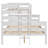 Wood Twin XL over Queen Bunk Bed with Ladder, White