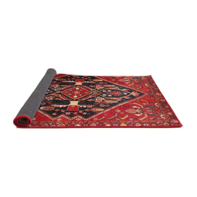 Tapis traditionnel mehroon/noir/bleu Cortia, Rond 5 pi