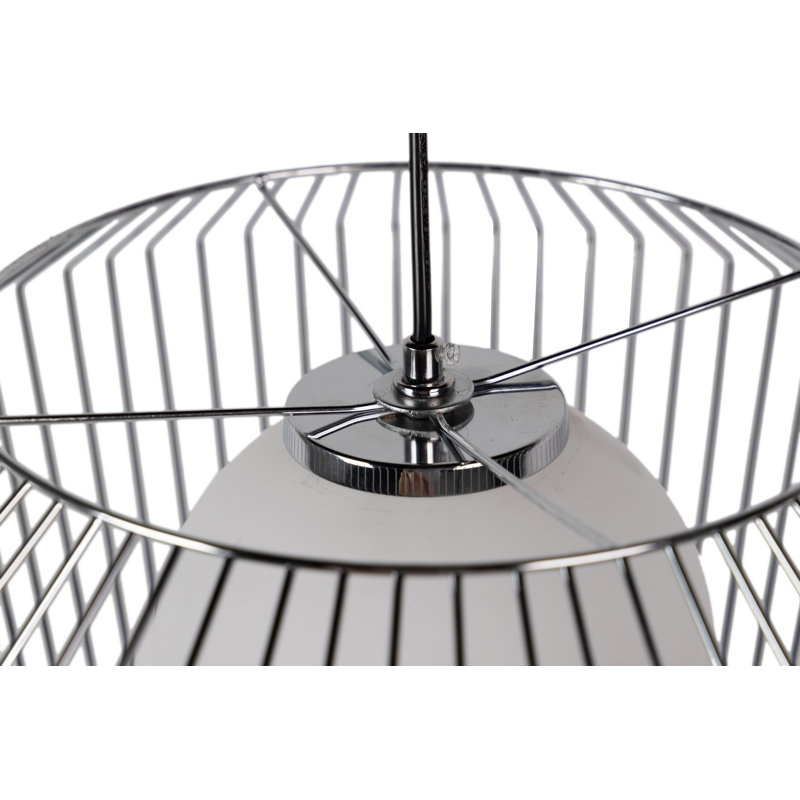 1 - Light Single Pendant, Silver/White
