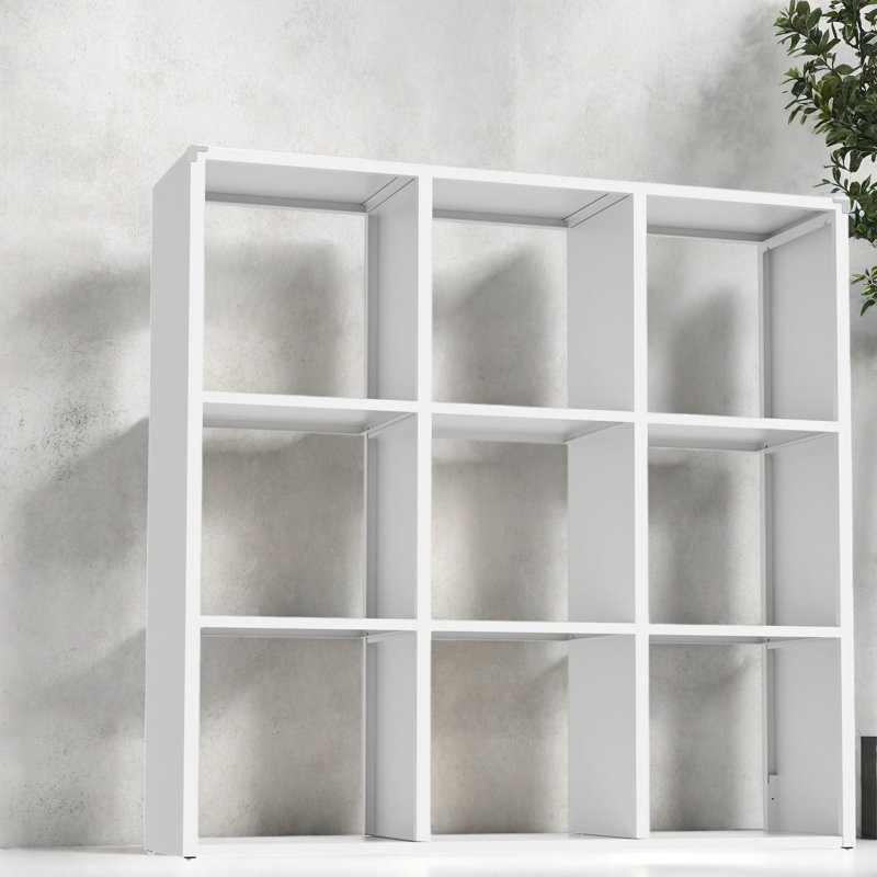 Bibliothèques peu encombrantes avec rangement, tablette moderne en métal à 9 cubes pour la maison