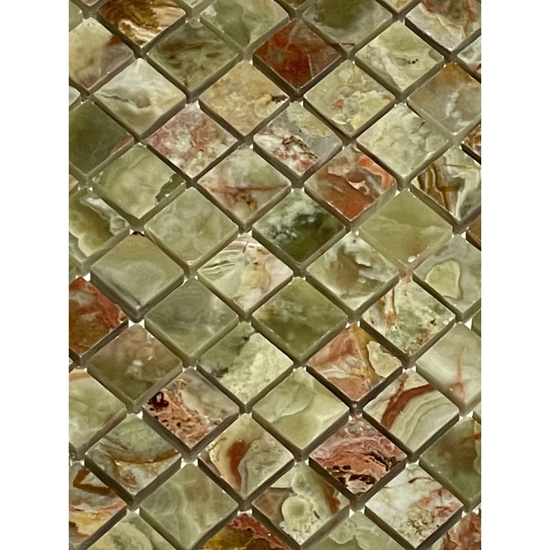 Carreau de mosaïque multi mur 1 po x 1 po vert onyx