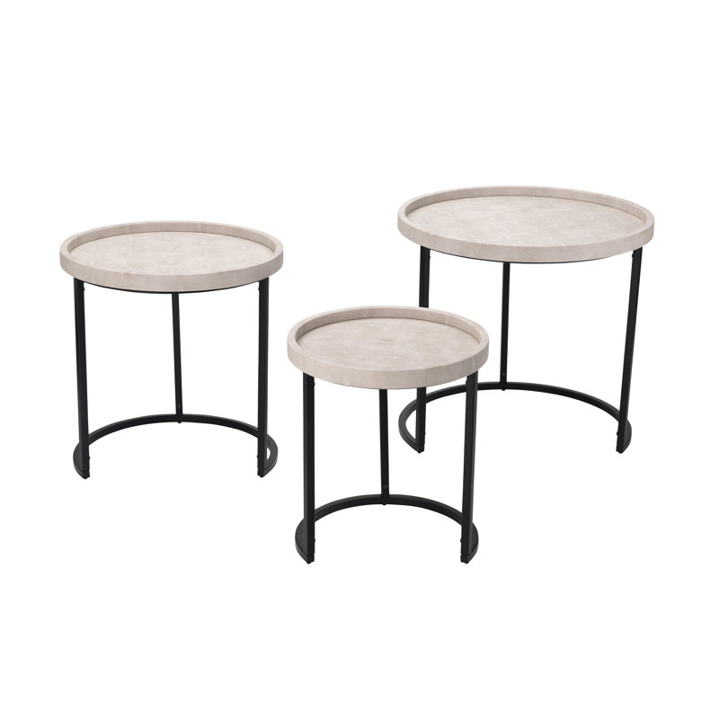 Acheson Tray Top Nesting Tables, Ivory