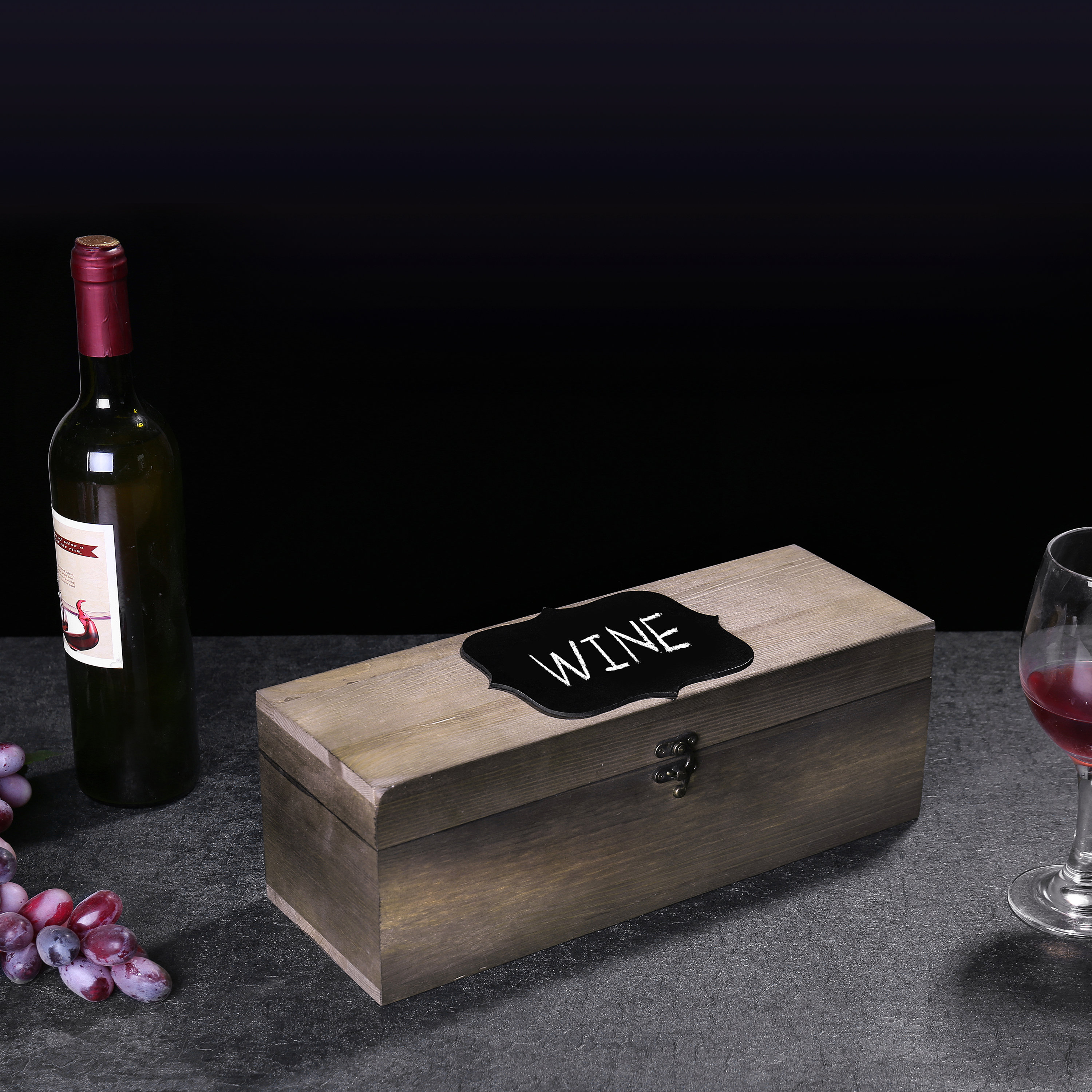 MyGift Rustic Brunt Wood Wine Bottle Carrier - Wayfair Canada