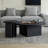 Wabi-sabi black solid wood round coffee table