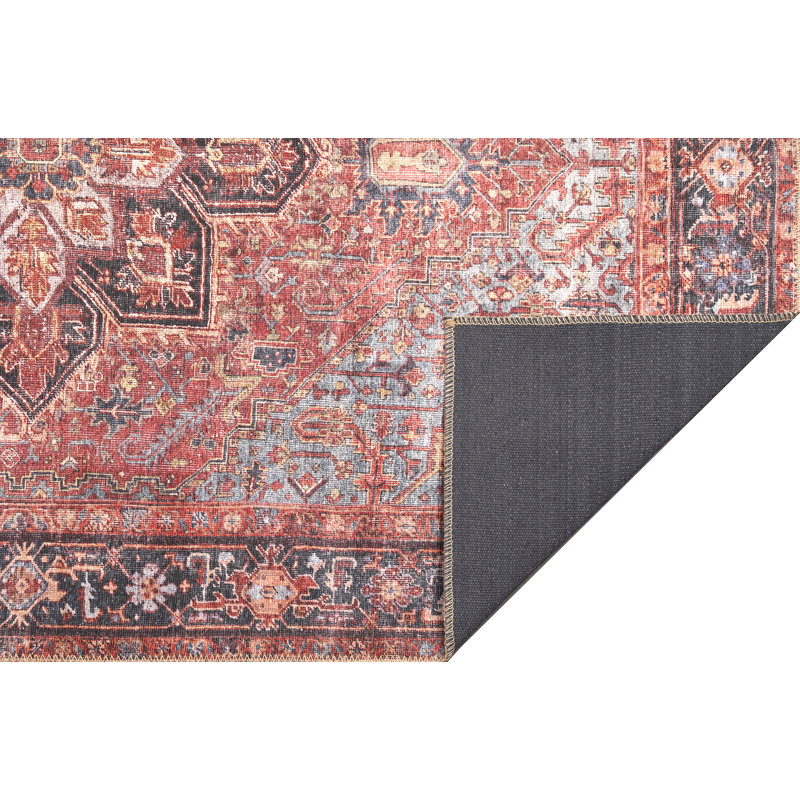 Sheali Oriental Machine Woven Cotton/Polyester Area Rug, Runner 7'6" x 9'6"