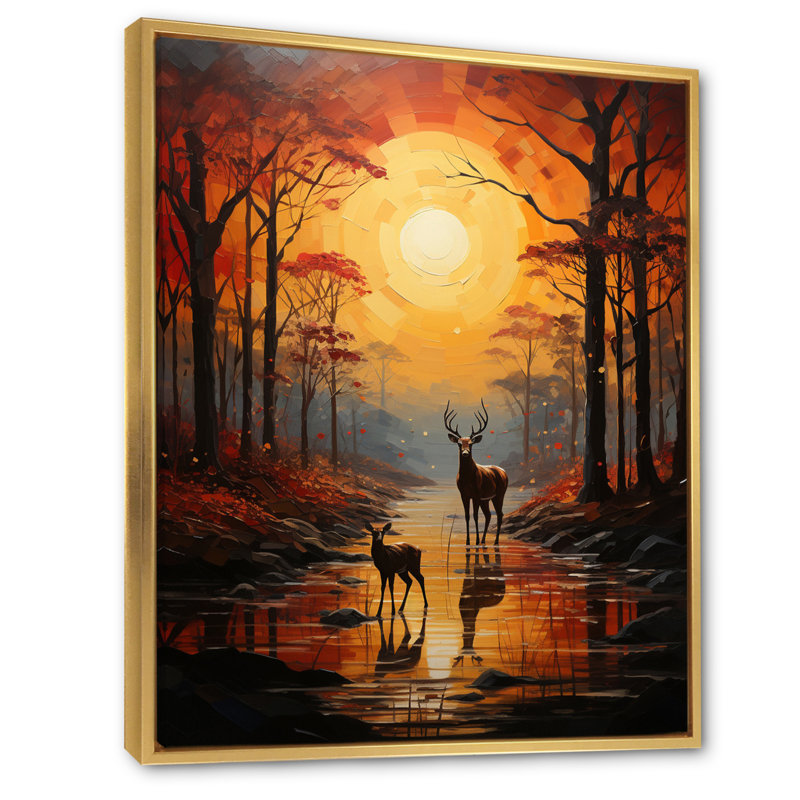 Walcourt African Savannah Symphony III, H 32 po x l 24 po x P 1 po, Cadre flottant doré