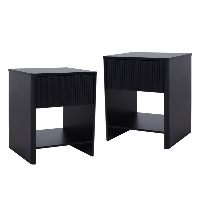 Yusdel 2 - Drawer End Table Set, Black
