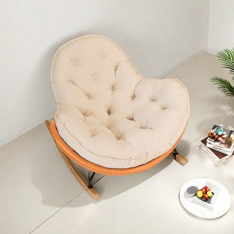 Chaise berçante ergonomique en chenille, Organe / beige