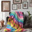 Psychedelic Ocean Lines - 1 Piece Premium Sherpa Blanket-101980565