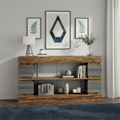 63" Console Table, 3-Tier Farmhouse Hallway Sofa Table