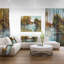 «Lake with Trees and Bushes», reproduction sur toile tendue-1216278908