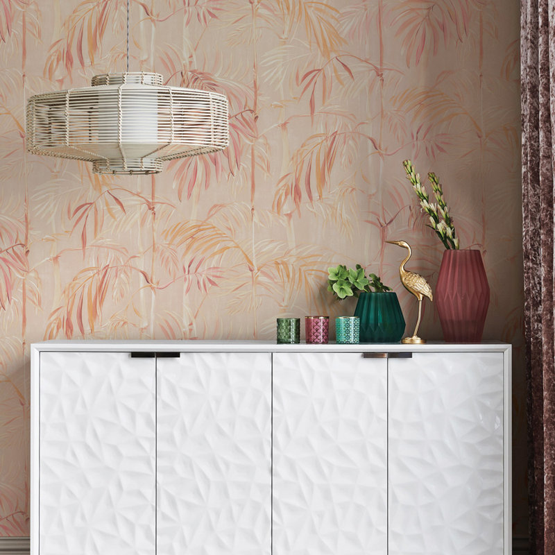 Andonia Floral Wallpaper Double Roll, Coral