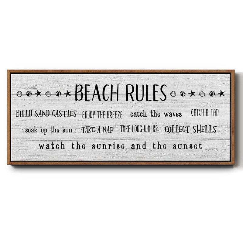 Rules of the Beach - Toile encadrée