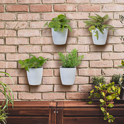 large outdoor potted plants Large Pot Brown Fiberglass Round Tall L Terracotta Planter D97 H61 cm, 451L