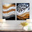 «Golden Passage to Transitional Waves I», impression d'art géométrique moderne 2 pièces-1296500902-1296500924