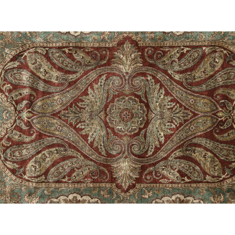 High-Quality Hand-Knotted Red And Cream Area Rug