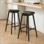 Tabourets de bar en bois massif, ensemble de 2 tabourets de comptoir à dossier en selle avec repose-pieds, chaises de bar rustiques de style Mid-Century pour îlot de cuisine et salle à manger