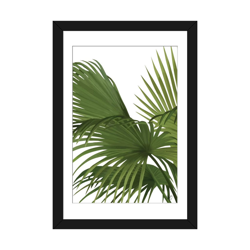 « autre ventilateur palm ii », impression sur toile, H 24 po x l 16 po x P 1 po, Papier d'art encadré noir, Blanc
