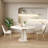 6 - Person White Round Solid Wood Sintered Stone tabletop Dining Table Set