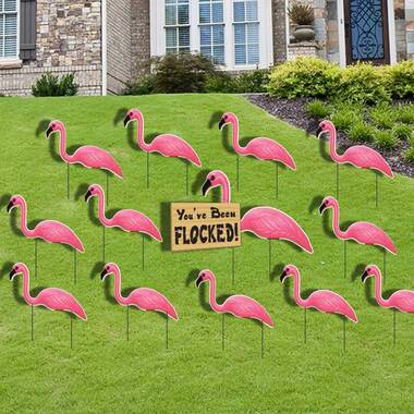 Pink Flamingo Yard Stakes 2ct