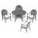 Round 4-Person Outdoor Dining Set With Complimentary Exquisite Seat Cushions In Random Colors(Set Of 5)