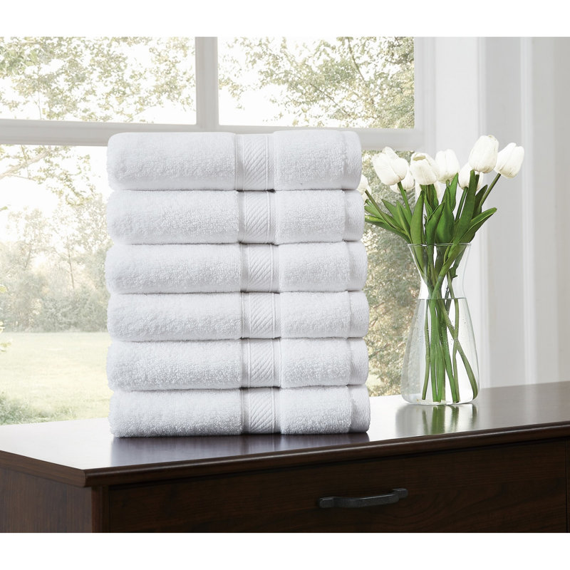  Regal Plush Towel Sets, Hand Towel - 6 Pack, White