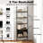 72.5'' Tall Bookshelf 5 Tier Wall Mount Ladder Bookcase w/ Cabinet-1975028014-1975028015