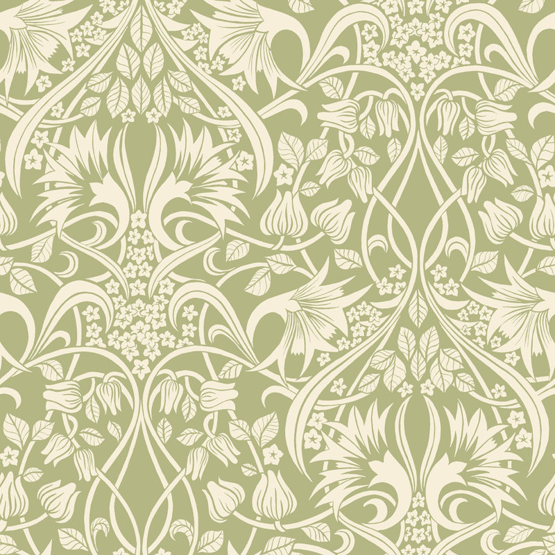 32.82' L x 27.58" W Wallpaper Roll, Green