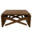 Table basse transformateur 2-en-1, table de salle à manger extensible et réglable en hauteur, table de salon multifonctionnelle en bois naturel