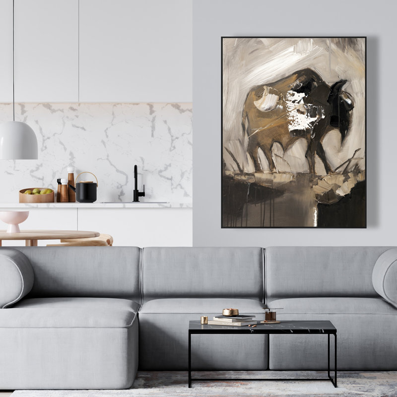 «Abstract Buffalo», art contemporain sur toile encadrée