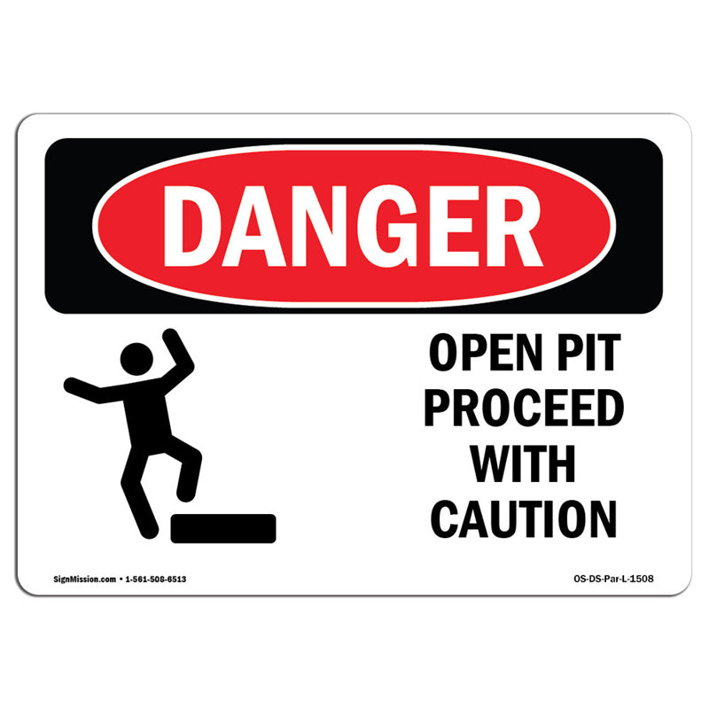 Danger Sign, 12" H x 18" W x 0.1" D