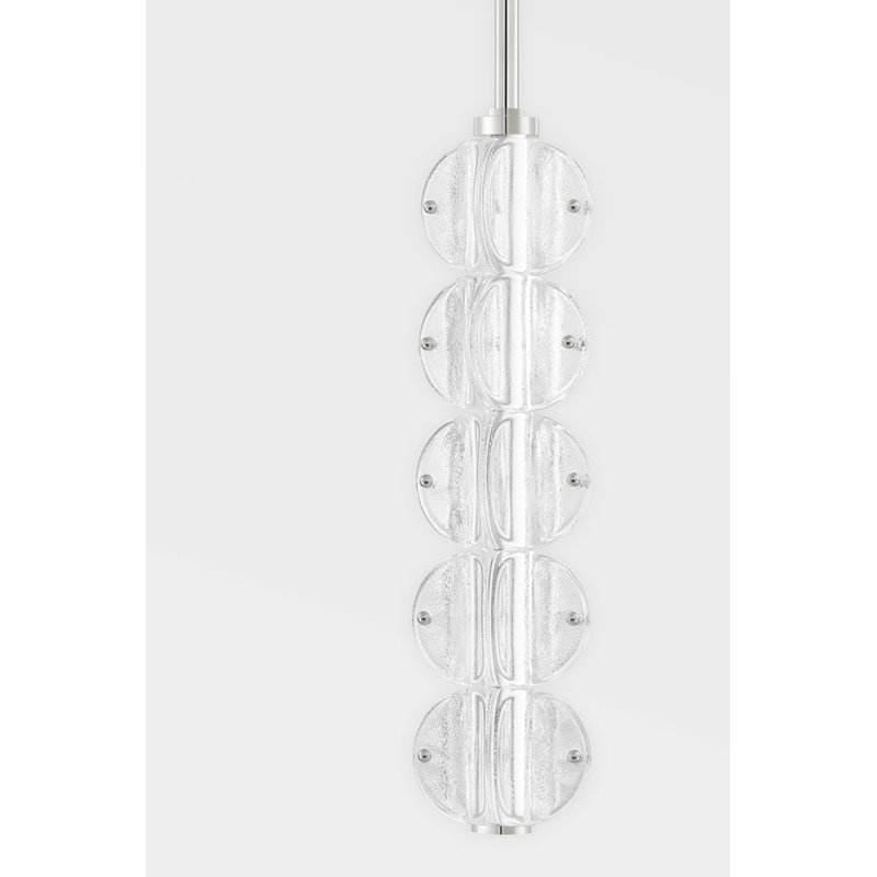 Luminaire suspendu 5 lumières Lindley, Nickel poli