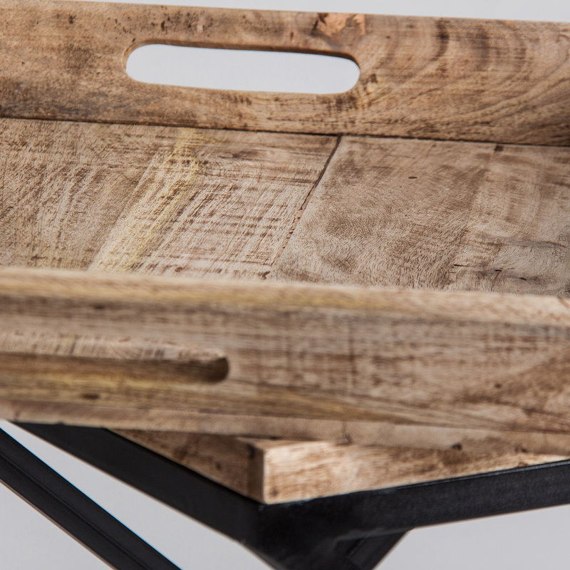 Newak Tray Top Cross Legs End Table