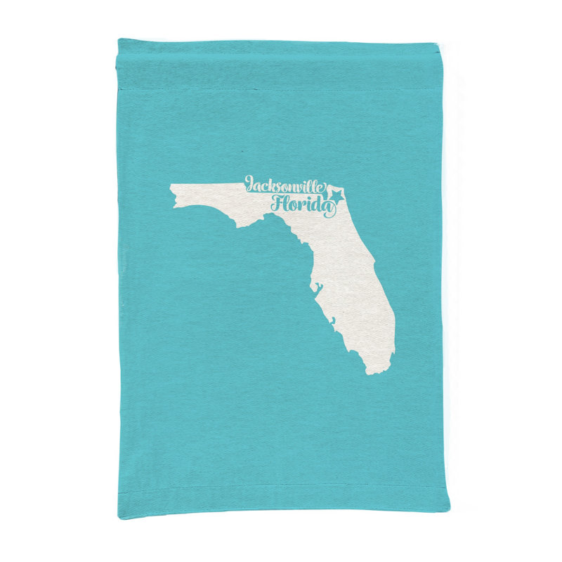 Douce maison Jacksonville — Silhouette de l'État de Floride — Tapisserie murale tissée portrait, H 36 po x l 26 po