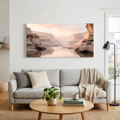 Canyon River Canvas Wall Art Oil Painting Print Set Of 1